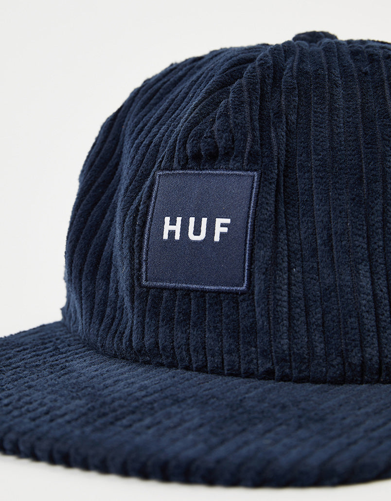 HUF Box Logo Cord Strapback Cap - Navy