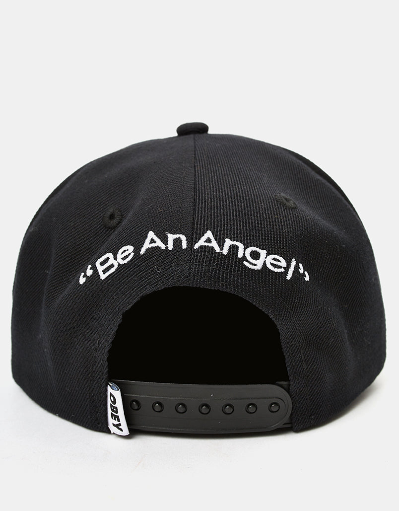 Obey Angel 6 Panel Snapback Cap - Black