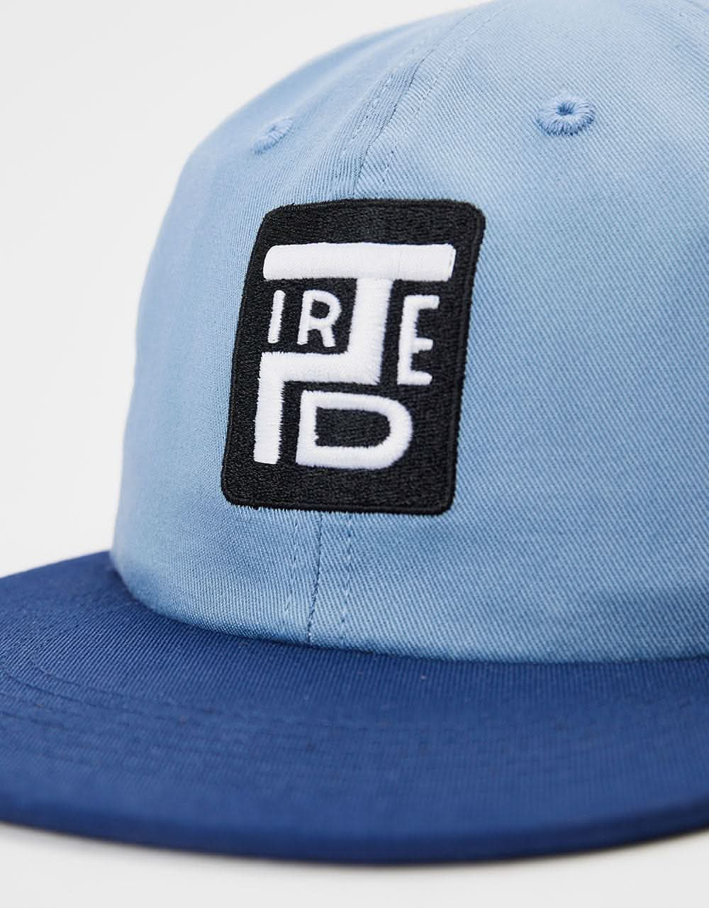 Tired Stamp 2 Tone 6 Panel Cap - Light Blue/Navy