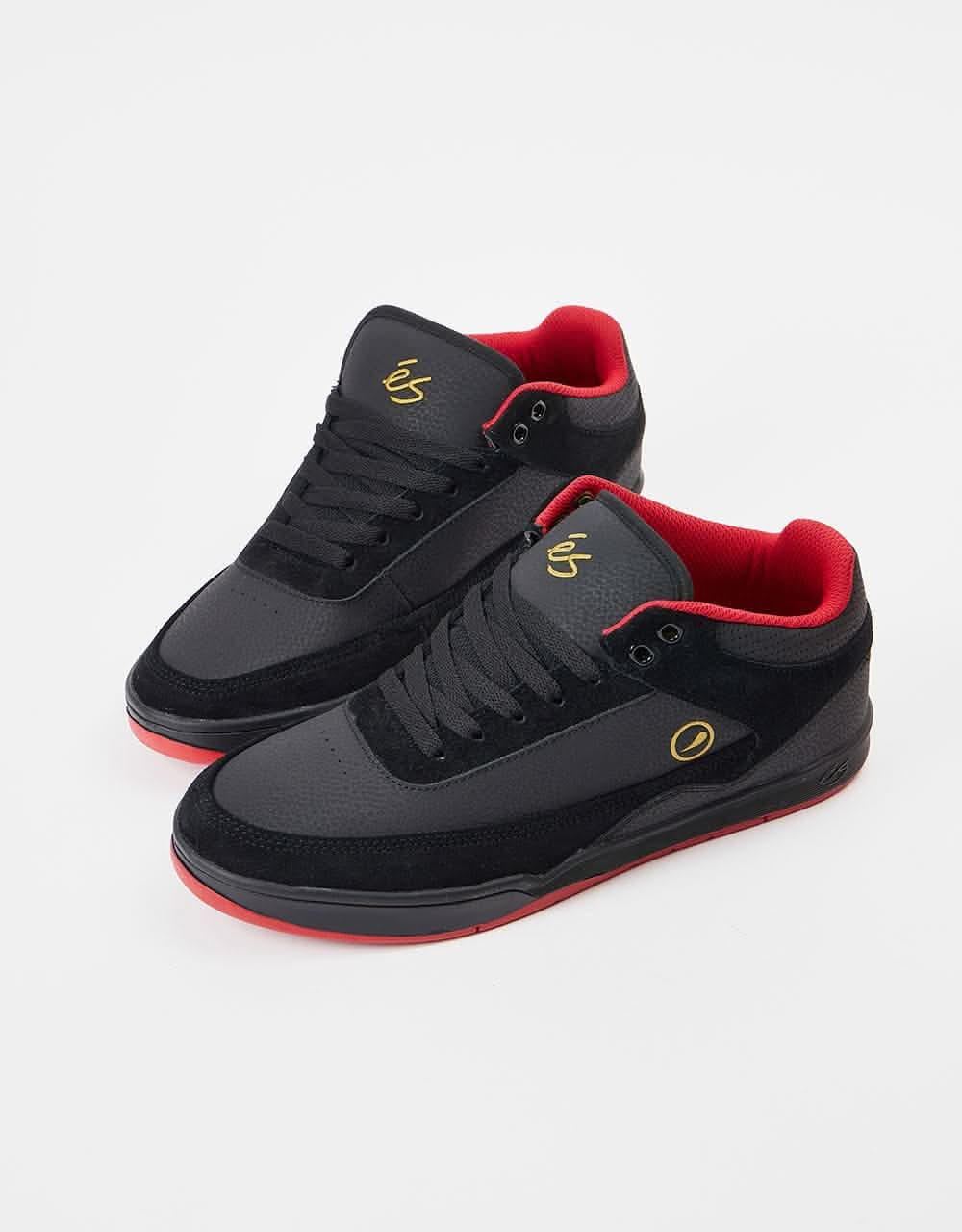 éS Stylus Mid Skate Shoes - Black/Red
