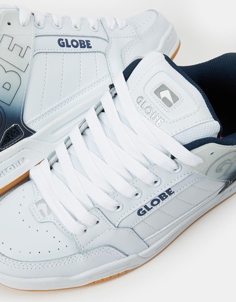 Globe Tilt Skate Shoes - White/Blue Stipple