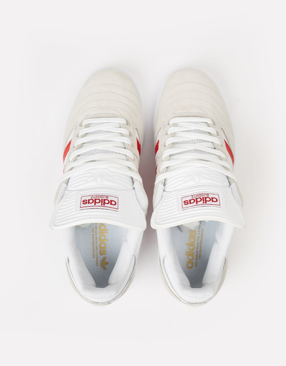 adidas Busenitz Skate Shoes - White/Better Scarlet/Gold Metallic