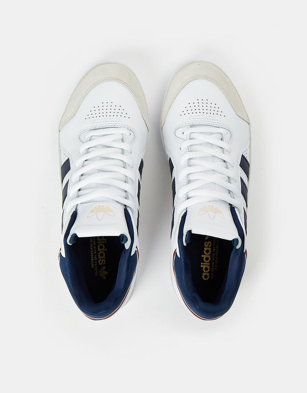 adidas Tyshawn Skate Shoes - White/Collegiate Navy/Grey