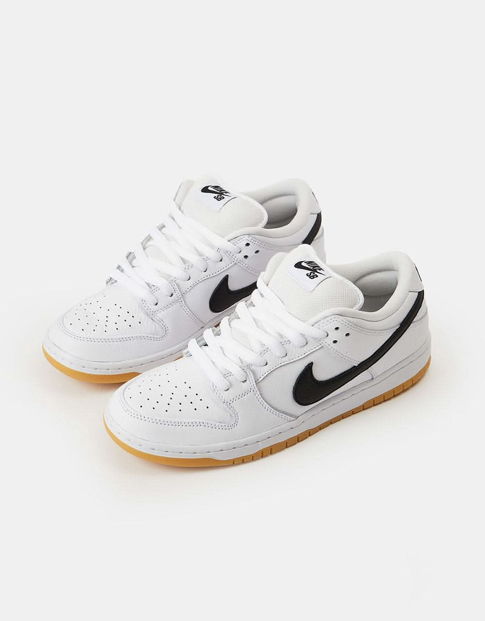 Nike SB Dunk Low Pro Premium Skate Shoes - White/Black-White-Gum