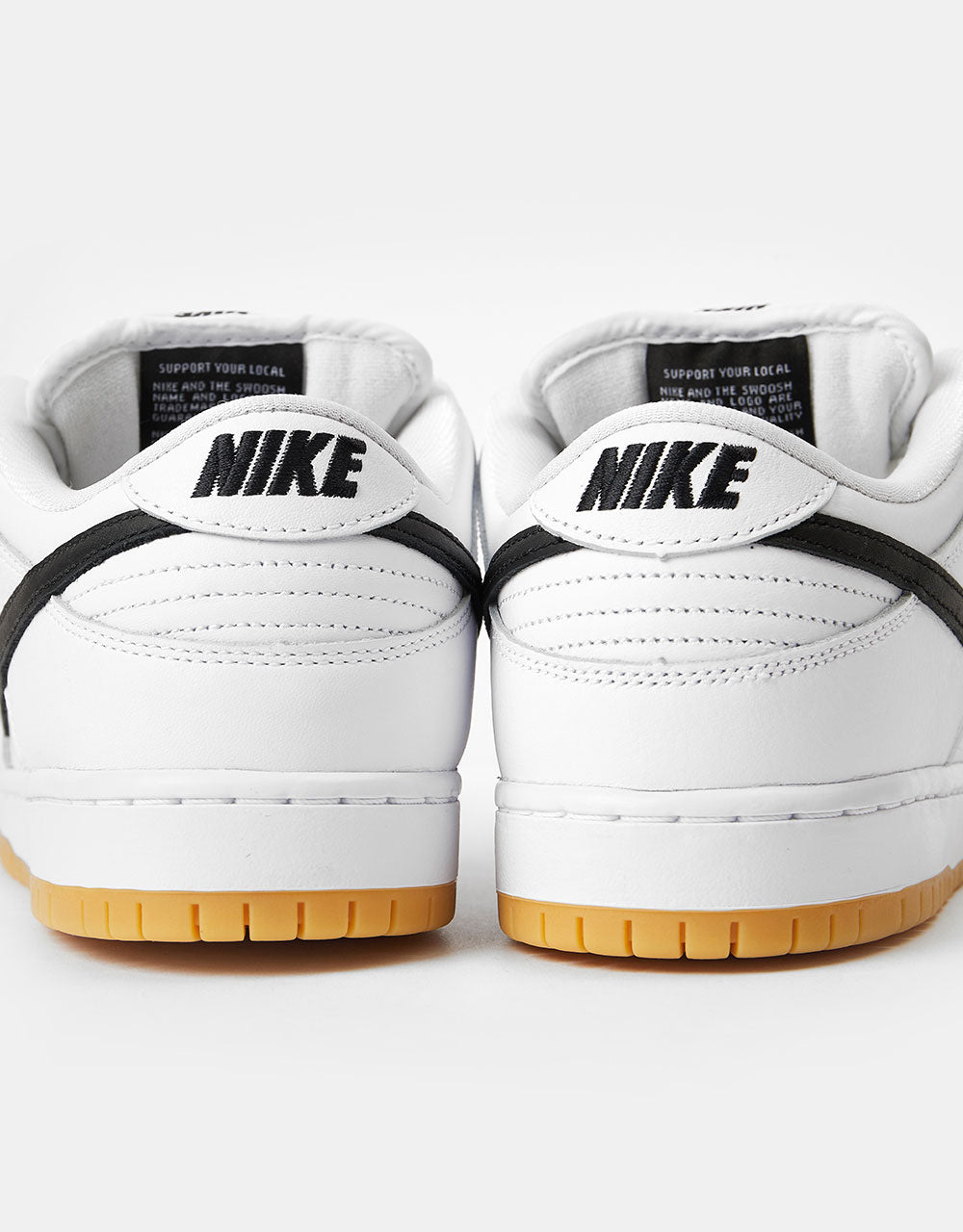 Nike SB Dunk Low Pro Premium Skate Shoes - White/Black-White-Gum Light Brown