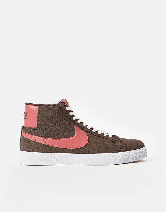 Nike SB Zoom Blazer Mid Skate Shoes - Baroque Brown/Adobe-Baroque Brown-White