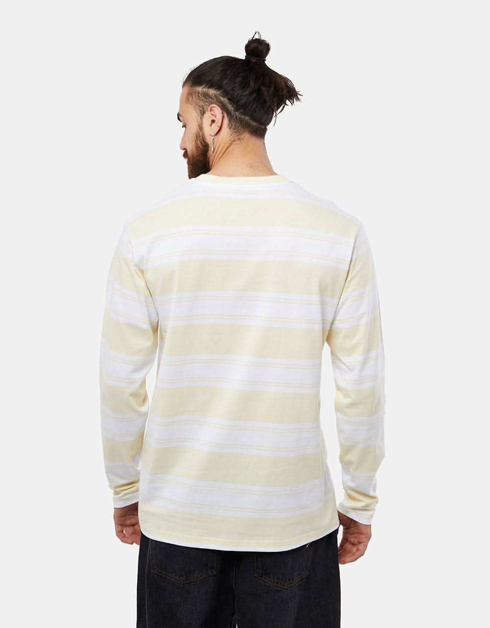 Route One Lewis Stripe L/S T-Shirt  - Cloud Cream/White