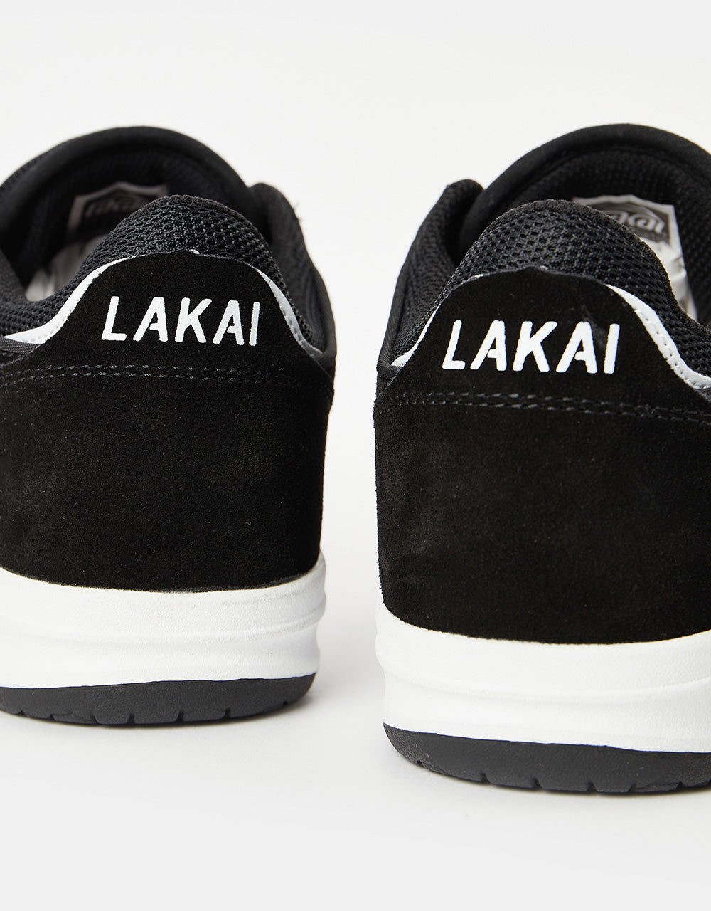 Lakai Telford Low Skate Shoes - Black/White Suede