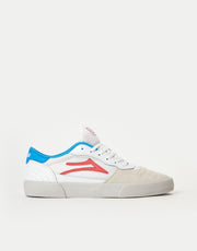 Lakai Cambridge Skate Shoes - White/Coral Suede