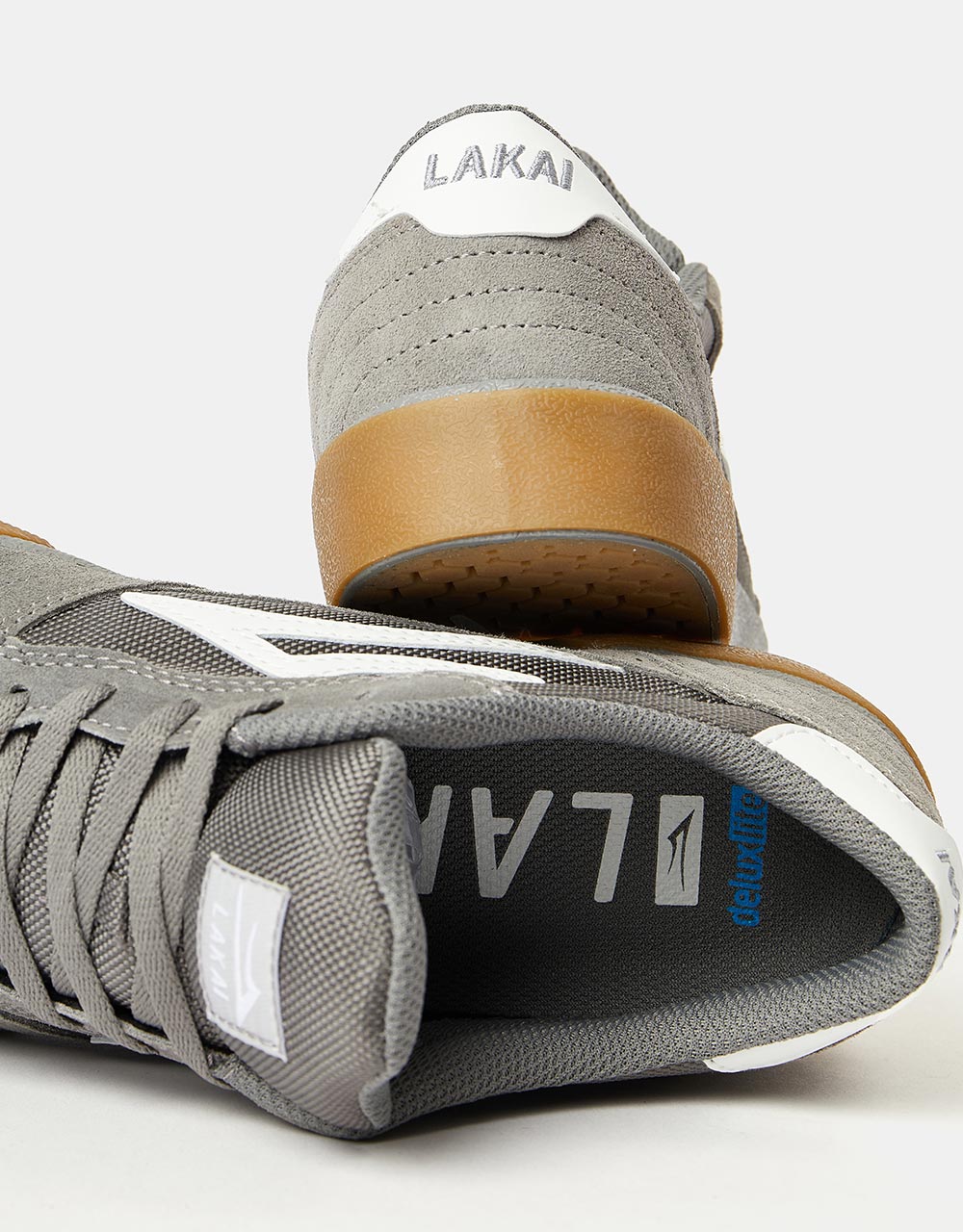 Lakai Cambridge Skate Shoes - Light Grey/Gum Suede