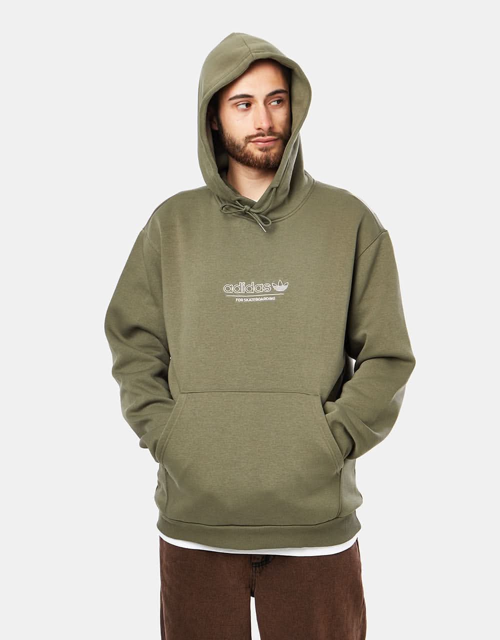 adidas 4.0 Strike Pullover Hoodie - Olive Strata/Core White