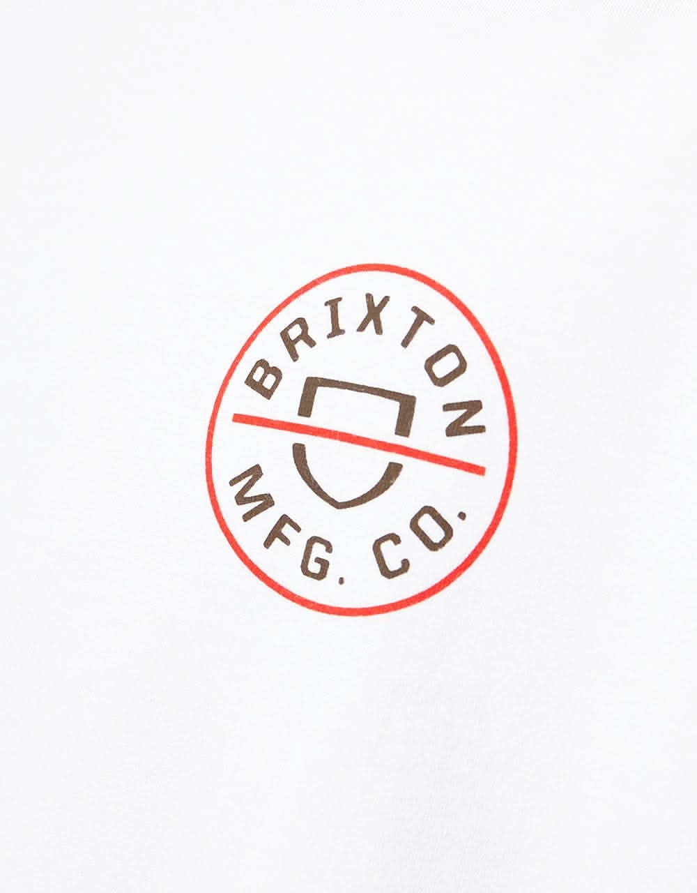 Brixton Crest II T-Shirt - White/Aloha Red/Dark Earth