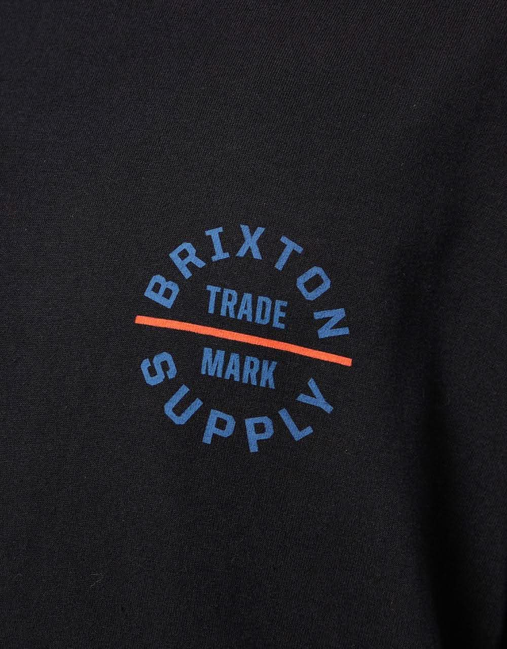 Brixton Oath V T-Shirt - Black/Pacific Blue
