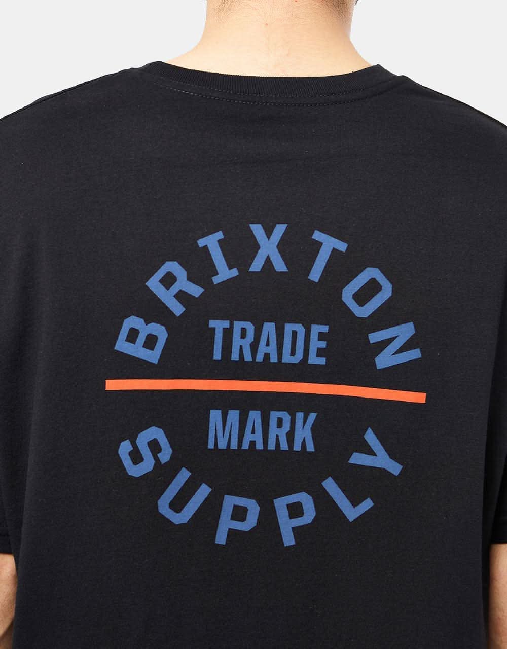 Brixton Oath V T-Shirt - Black/Pacific Blue