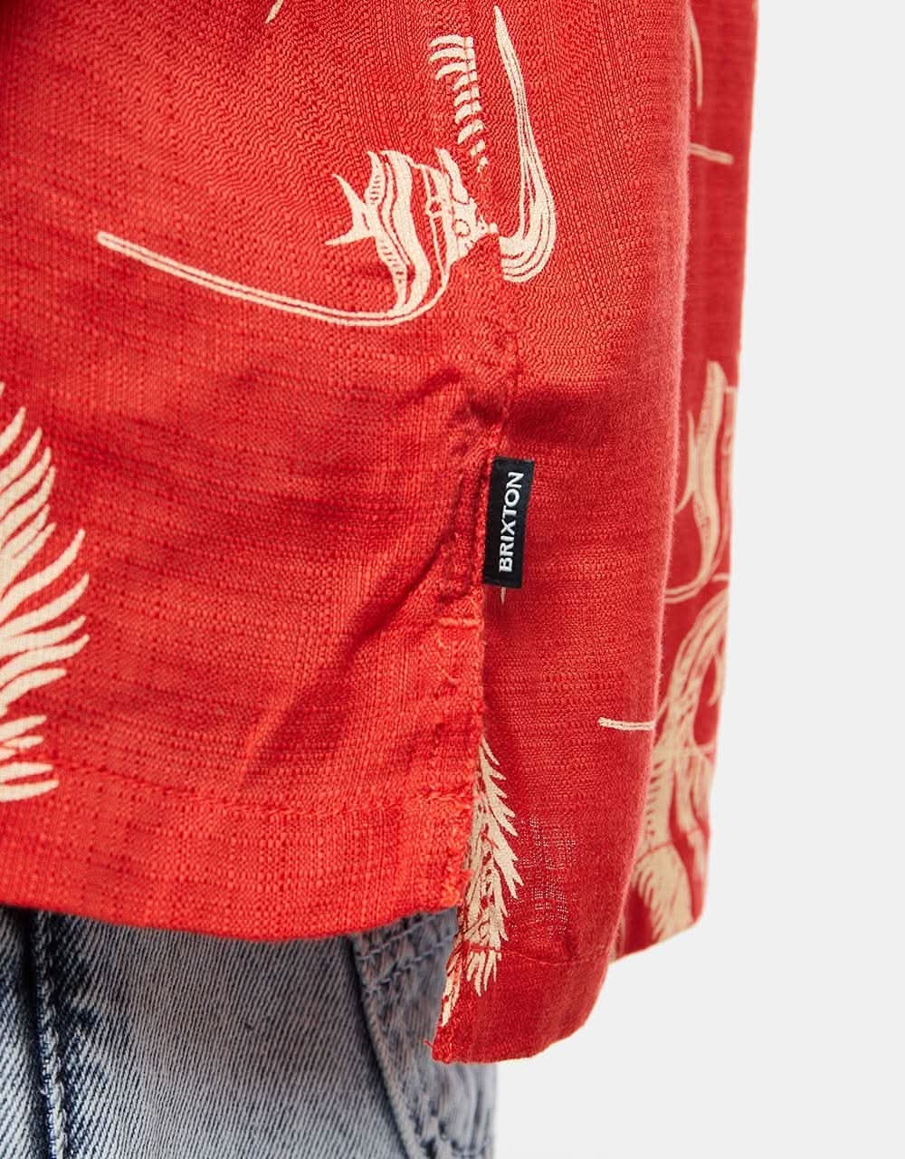 Brixton Bunker Slub Shirt - Aloha Red/White/Coconut