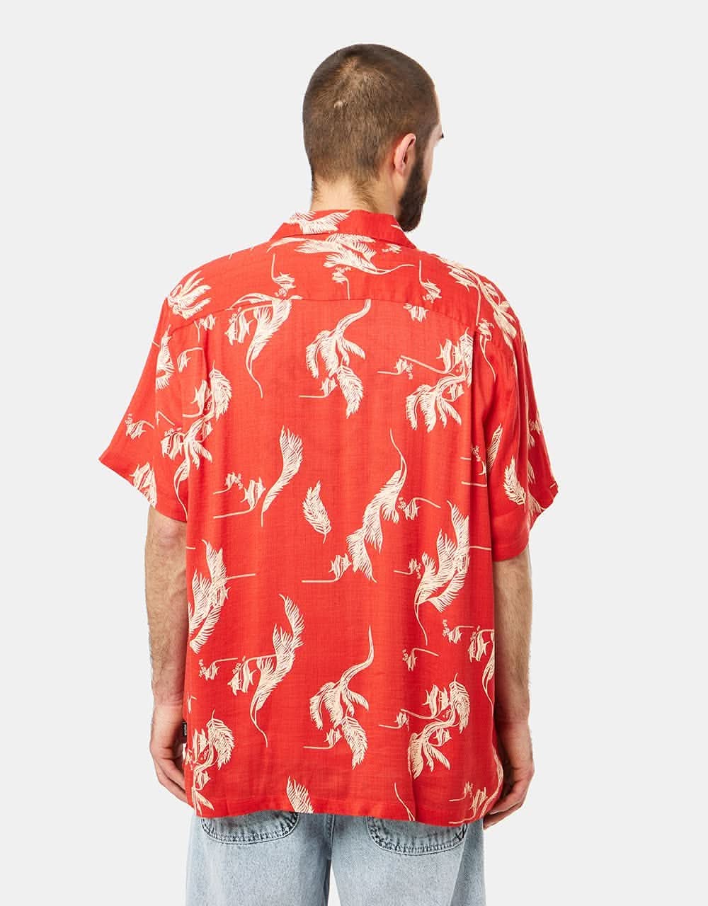 Brixton Bunker Slub Shirt - Aloha Red/White/Coconut