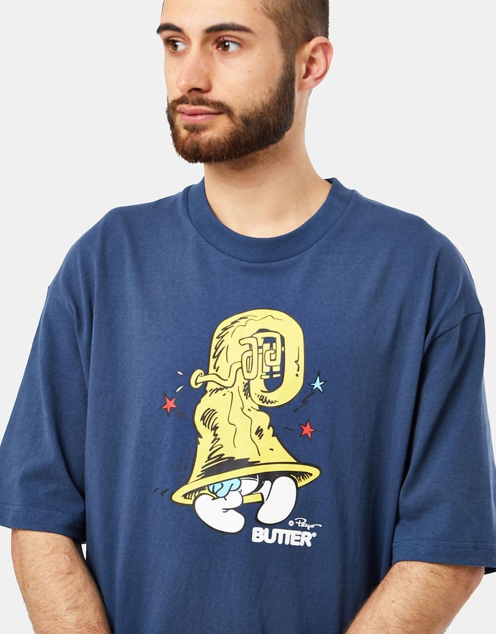 Butter Goods x The Smurfs Harmony T-Shirt - Denim