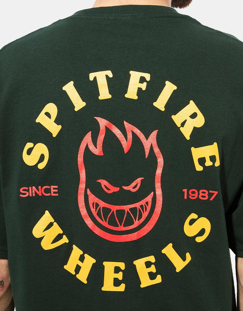 Spitfire Bighead Classic Pocket T-Shirt - Forest Green/Gold/Red