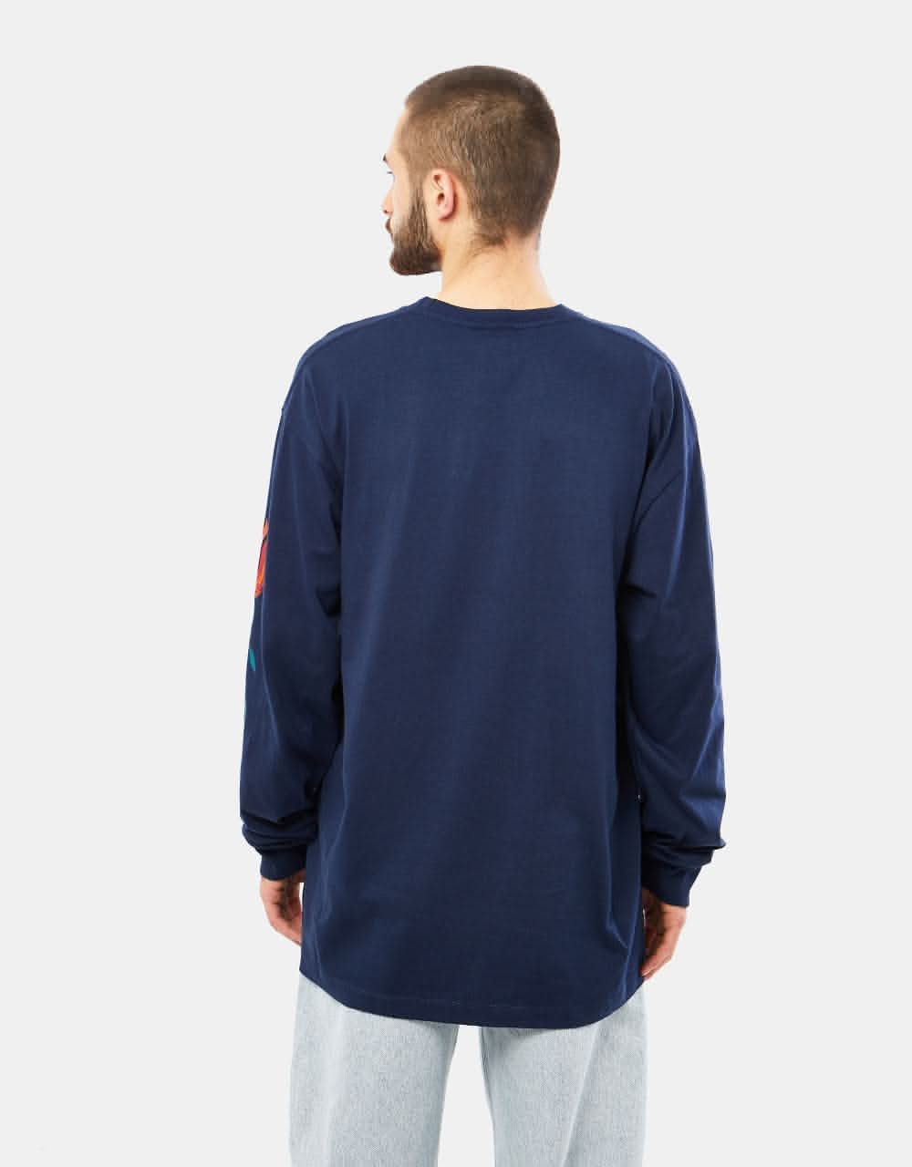 Tired Nothingth L/S Organic T-Shirt - Navy