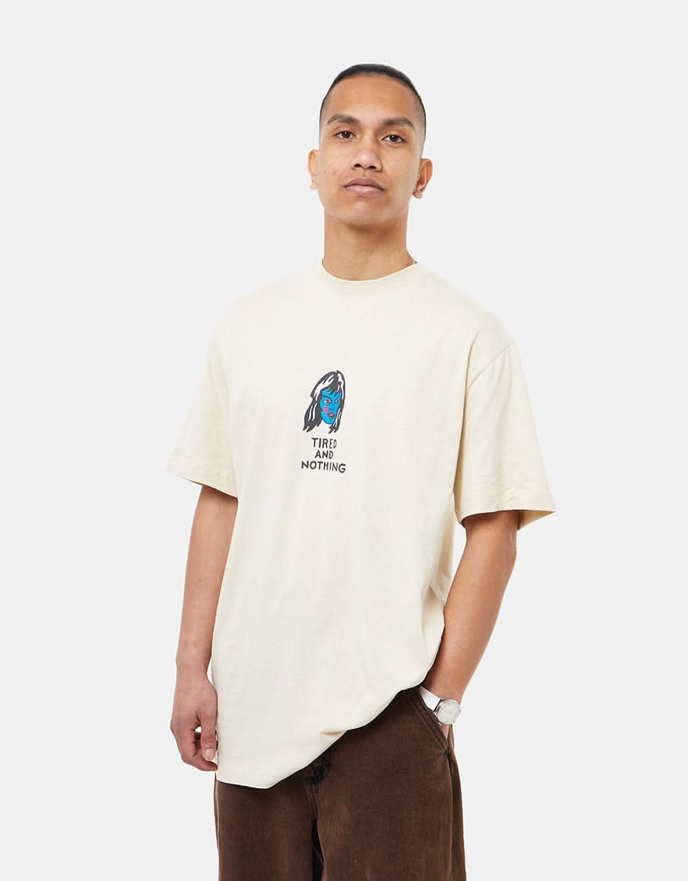 Tired Ghost Organic T-Shirt - Beige