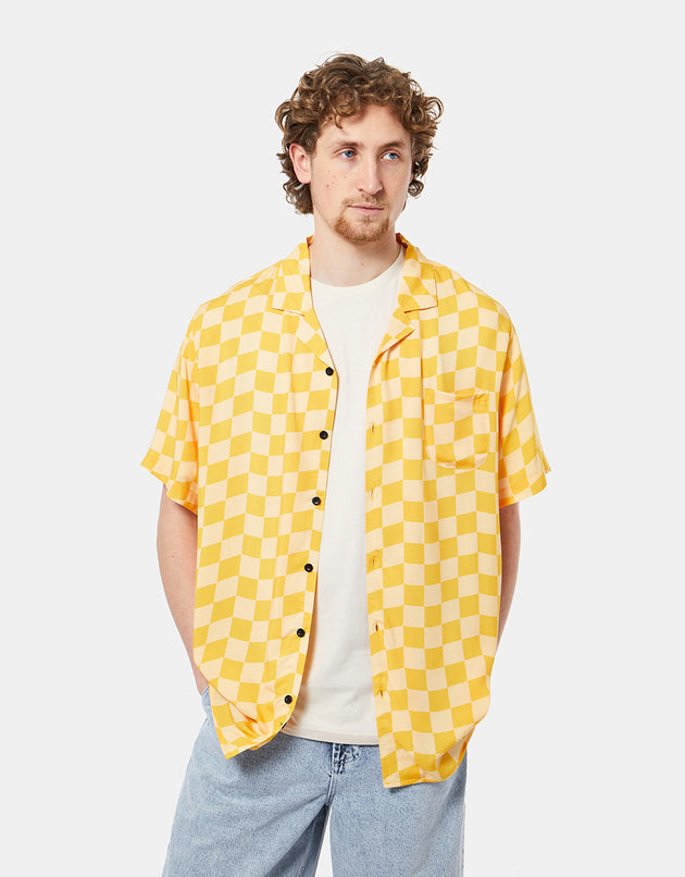 Poler Aloha Shirt - Wavy Check Yellow