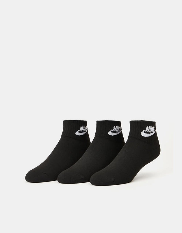 Nike Everyday Essential Ankle 3 Pack Socks - Black/White