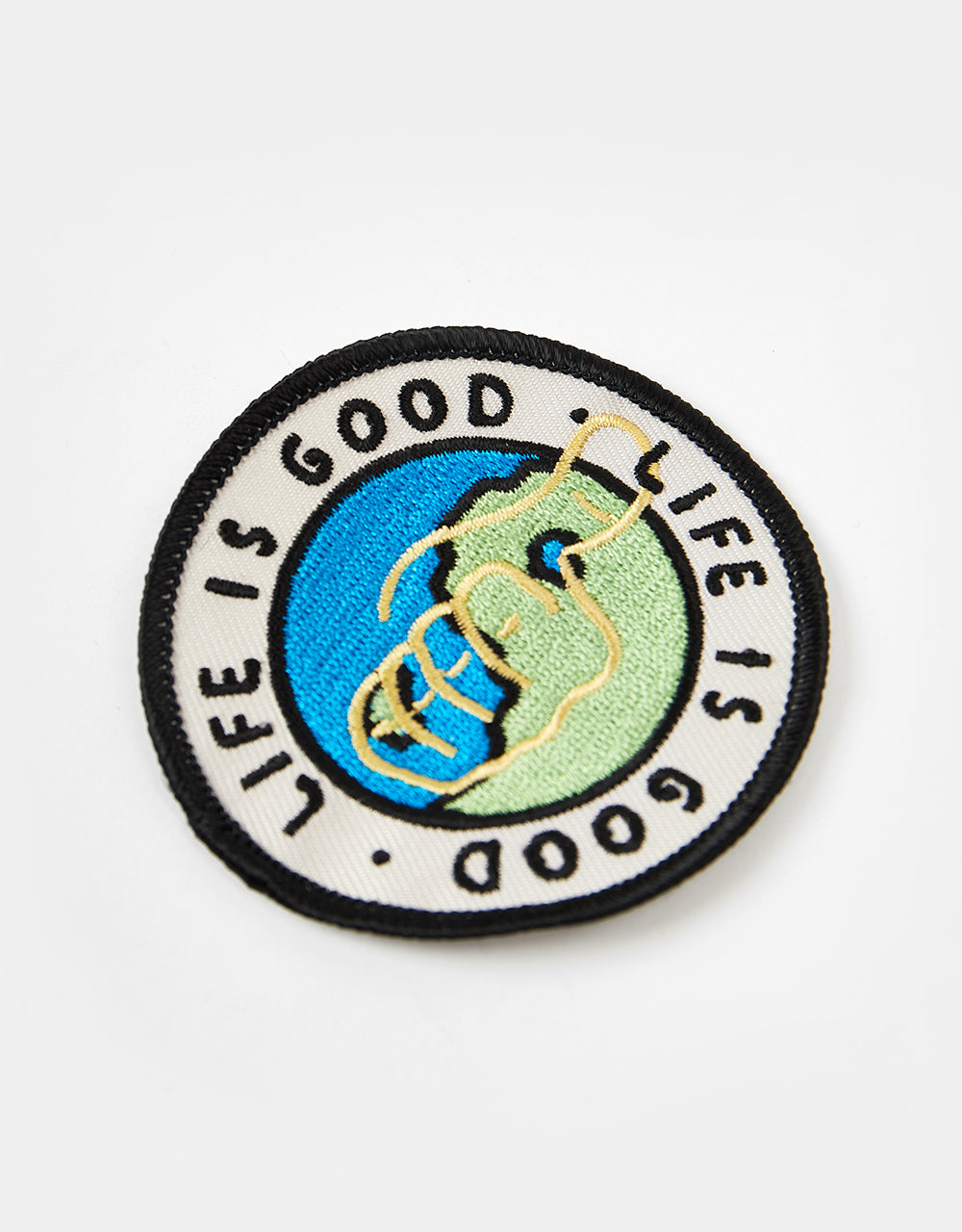 Route One Life Is Good Embroidered Patch - White