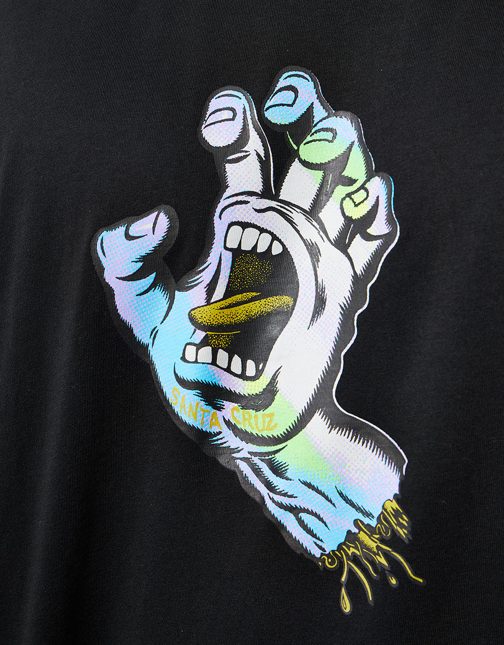 Santa Cruz Holo Screaming Hand Front T-Shirt - Black