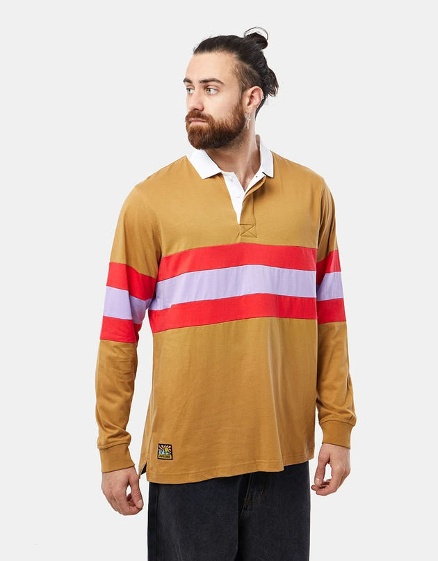 Santa Cruz Vista Strip L/S Polo Shirt - Parchment