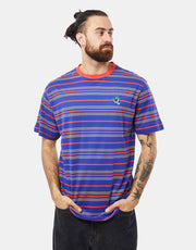 Santa Cruz Mini Hand Stripe T-Shirt - Navy Blue Stripe/Lush Red