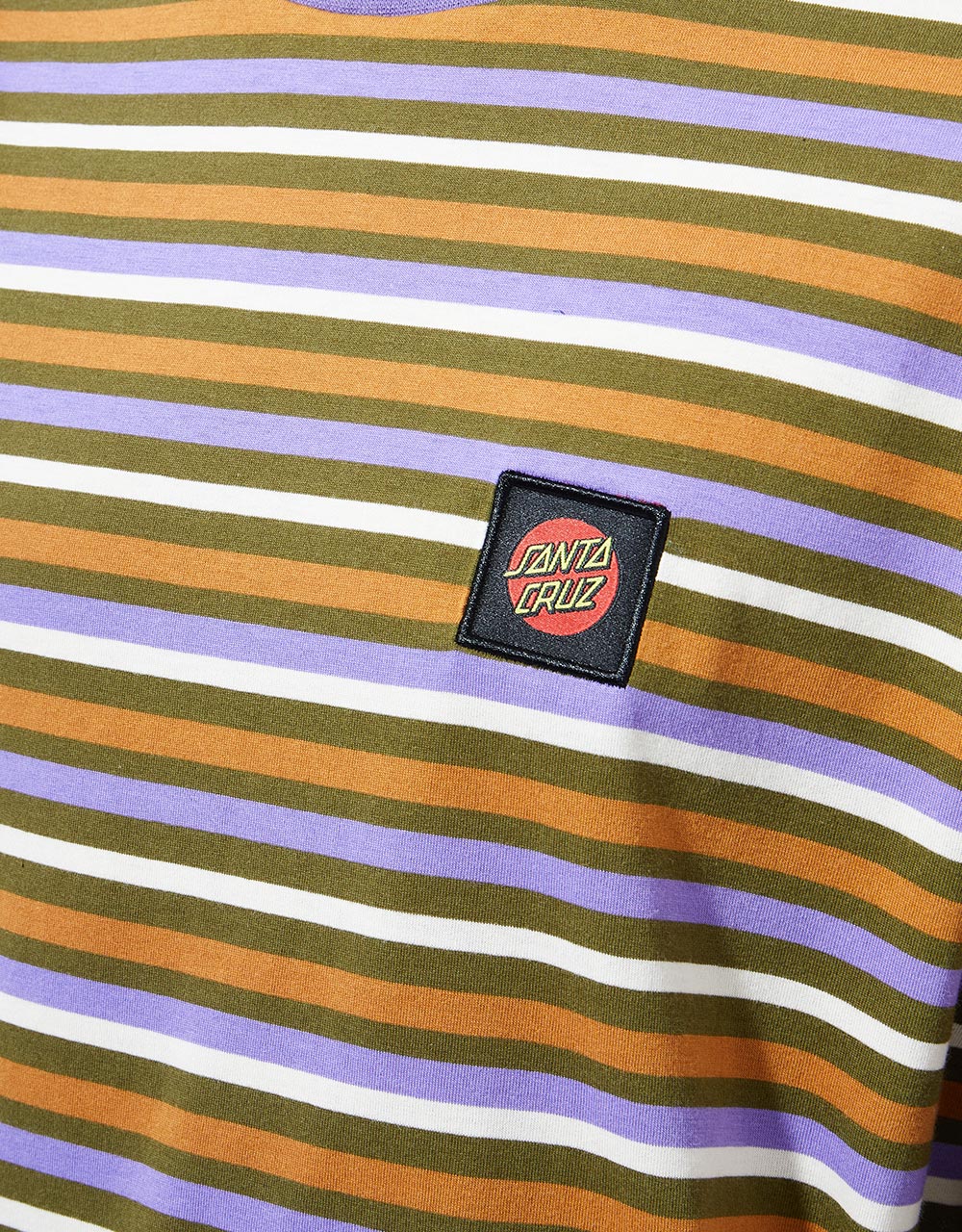 Santa Cruz Classic Label Stripe T-Shirt - Moss Stripe