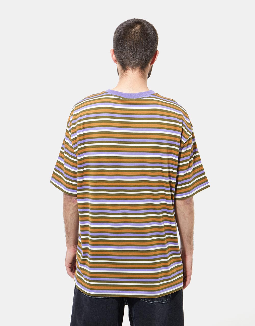 Santa Cruz Classic Label Stripe T-Shirt - Moss Stripe