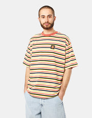 Santa Cruz Classic Label Stripe T-Shirt - Unbleached Cotton Stripe