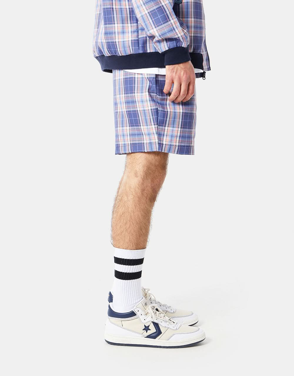 Route One Pool Short - Plaid Blue