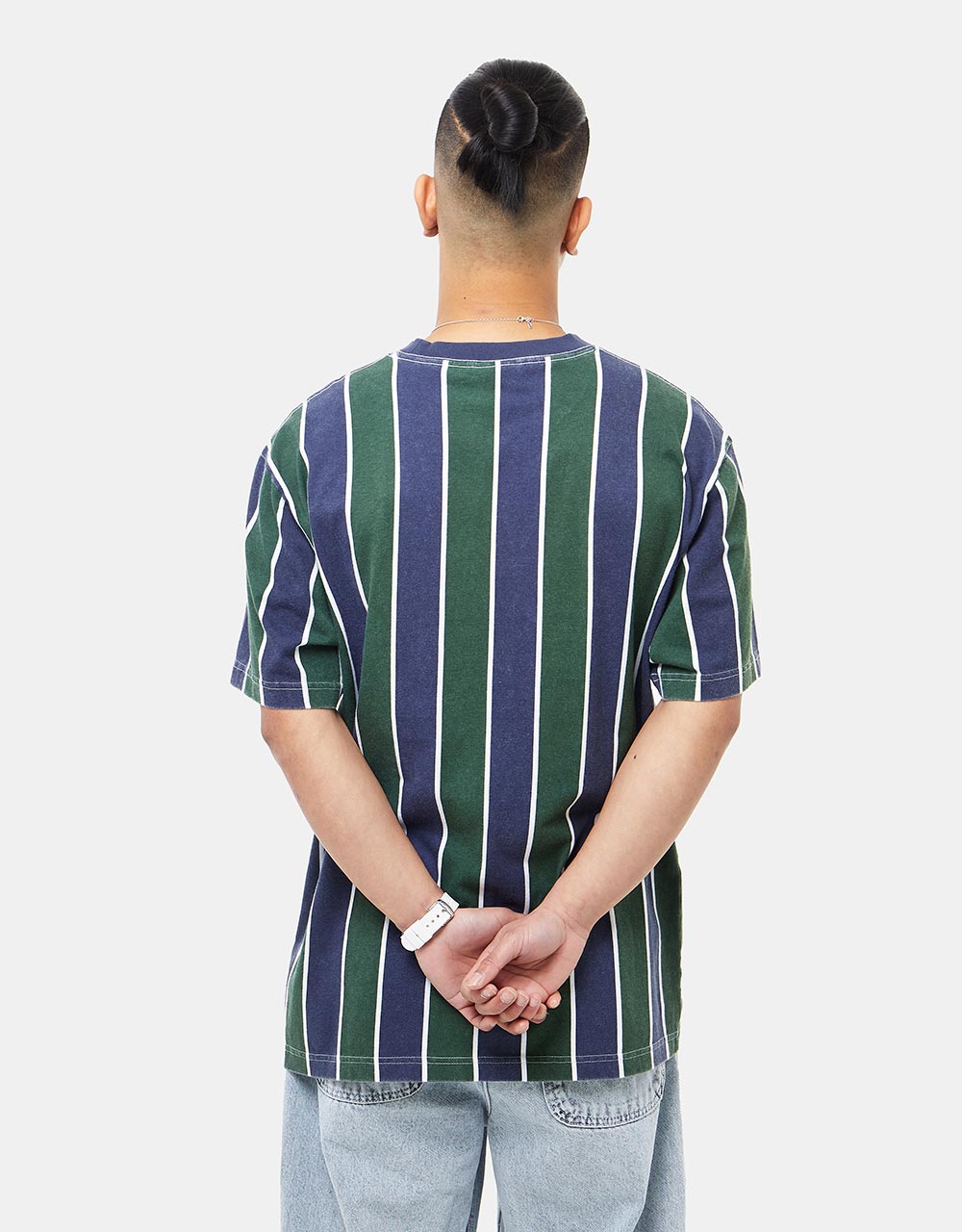 Dickies x Jake Hayes Stripe T-Shirt - Navy/Pine Stripe