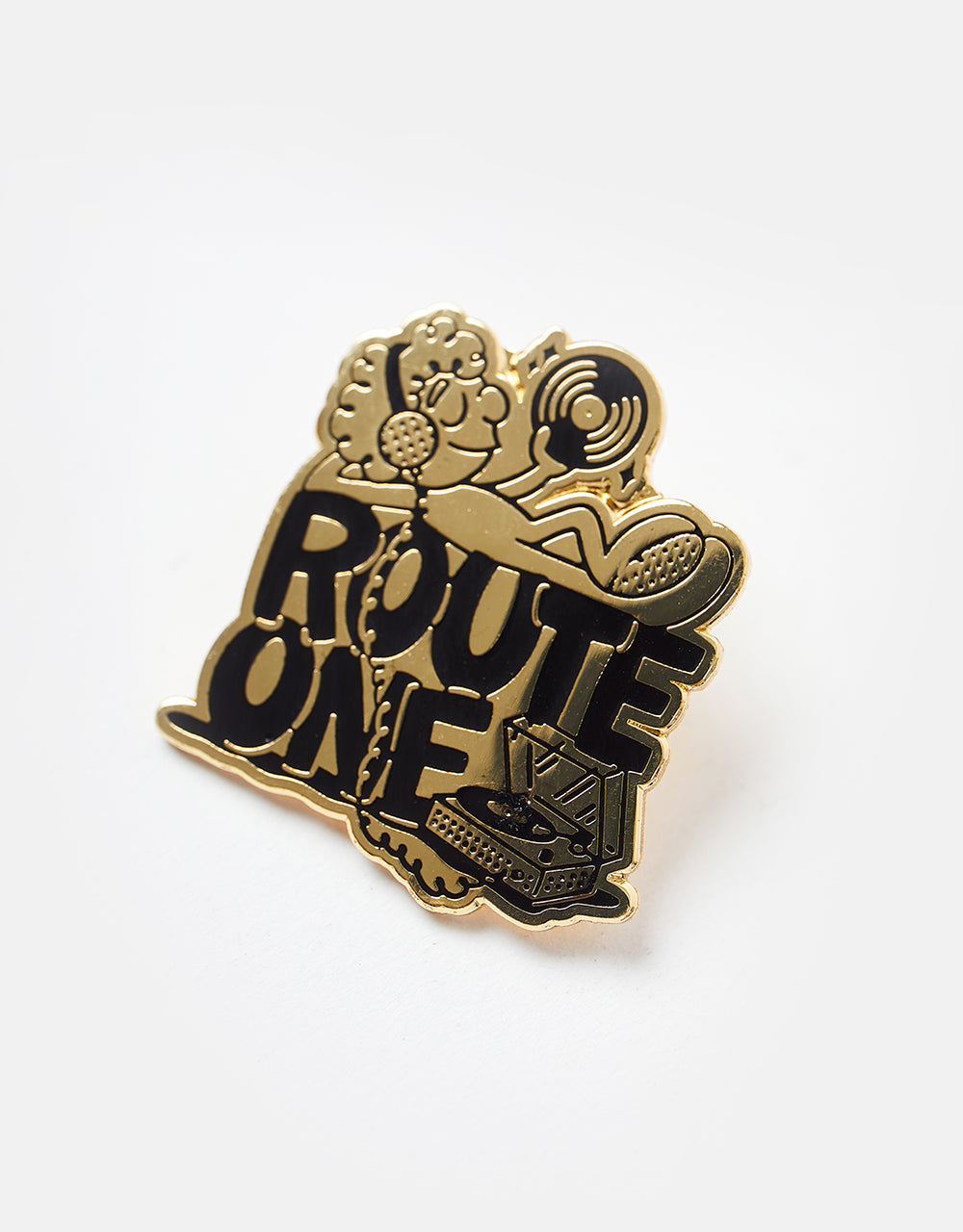 Route One Face The Music Pin - Gold