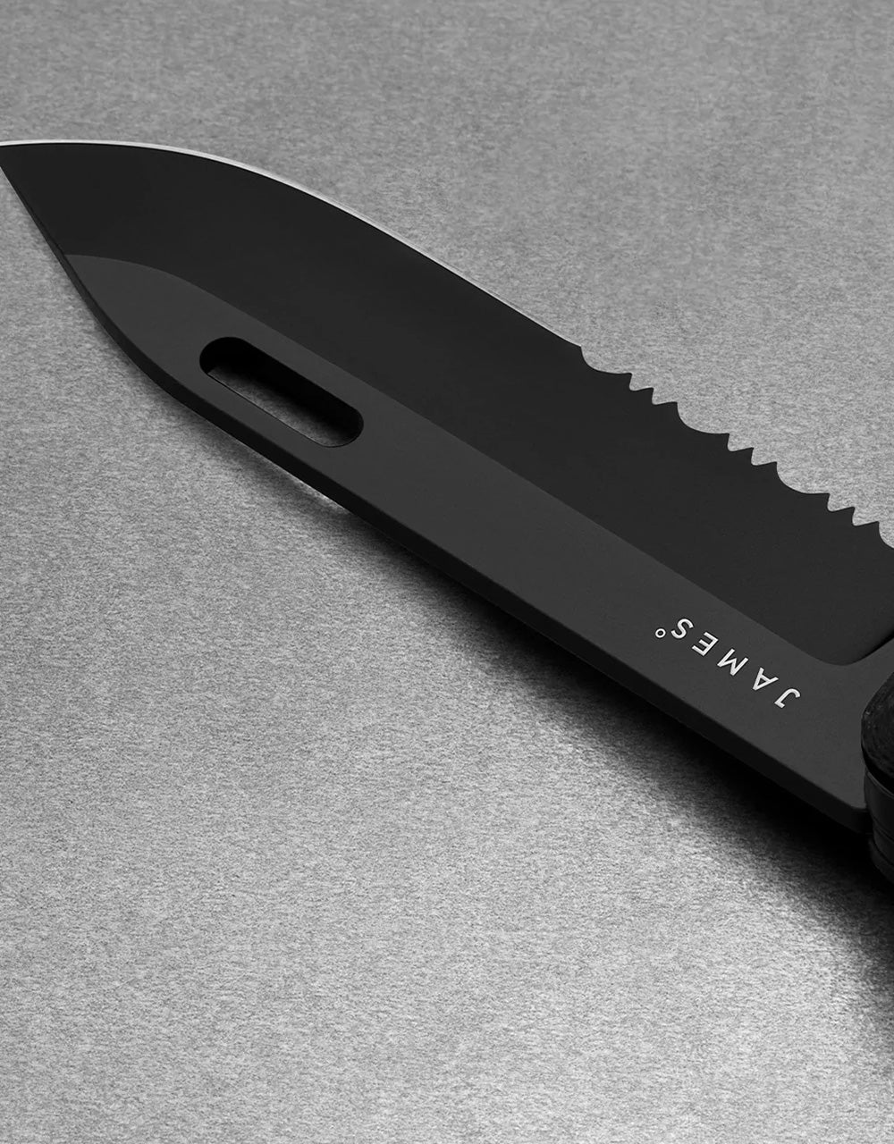 James The Ellis Pocket Knife - Black/Stainless/Straight