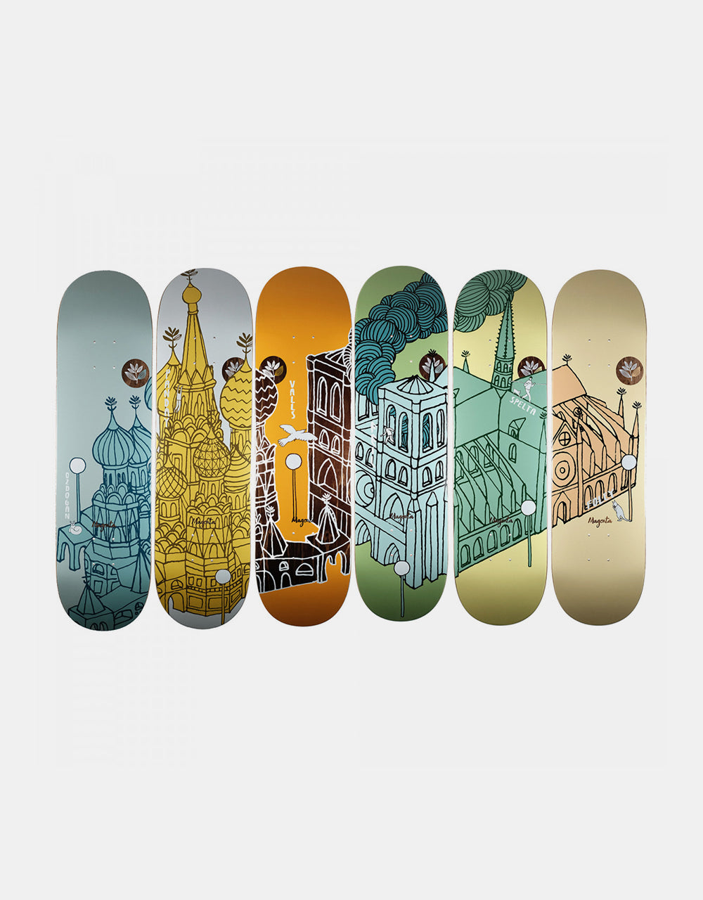 Magenta Feil Buildings 'Steep' Skateboard Deck - 8.4"