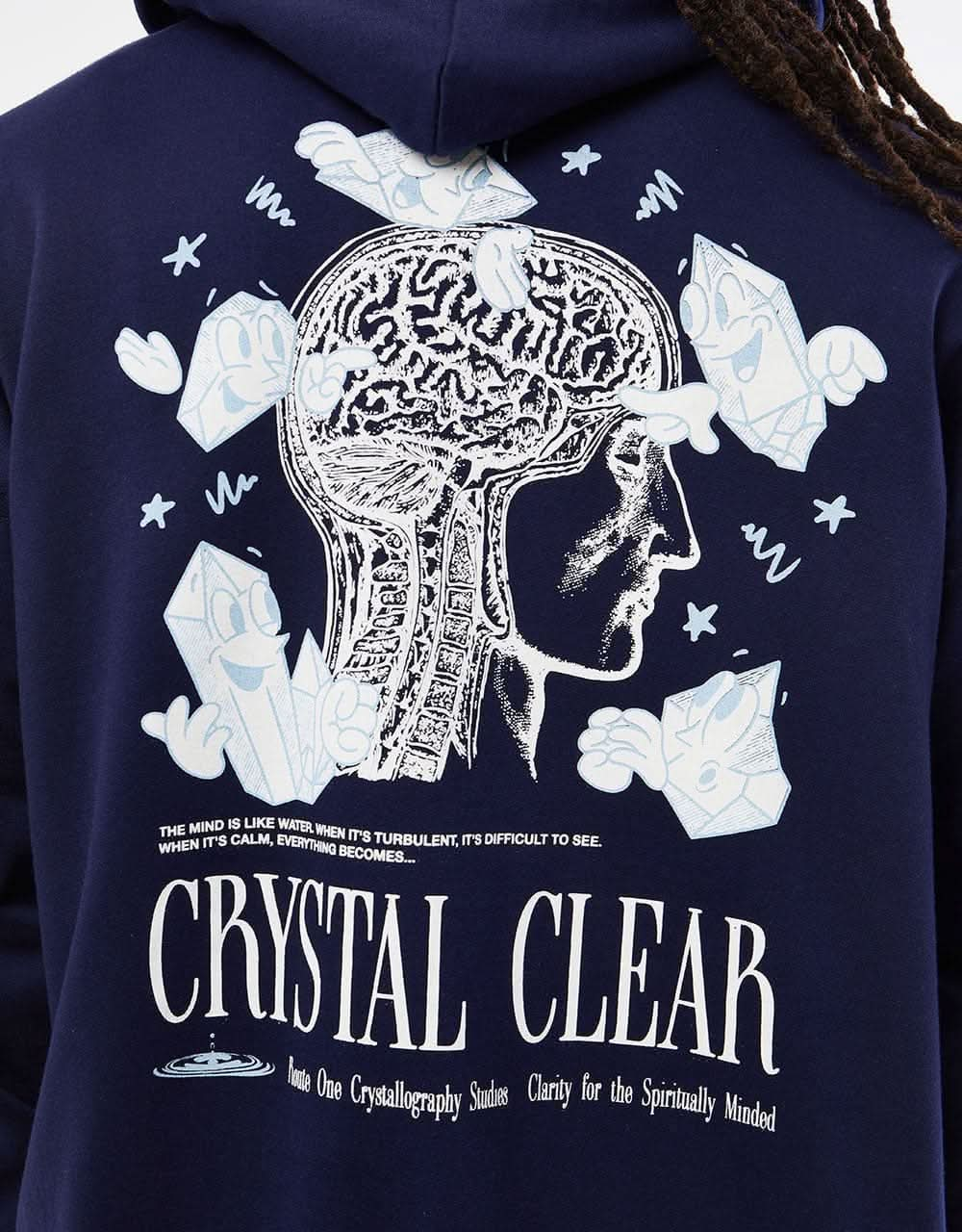 Route One Crystal Clear Pullover Hoodie - Navy