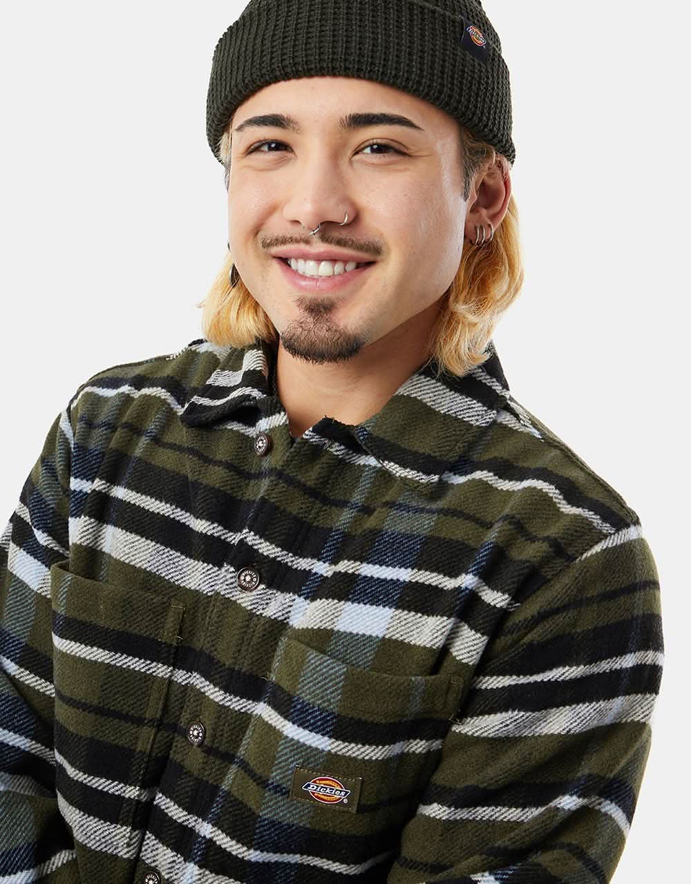 Dickies Coaling Flannel Shirt - Military Green