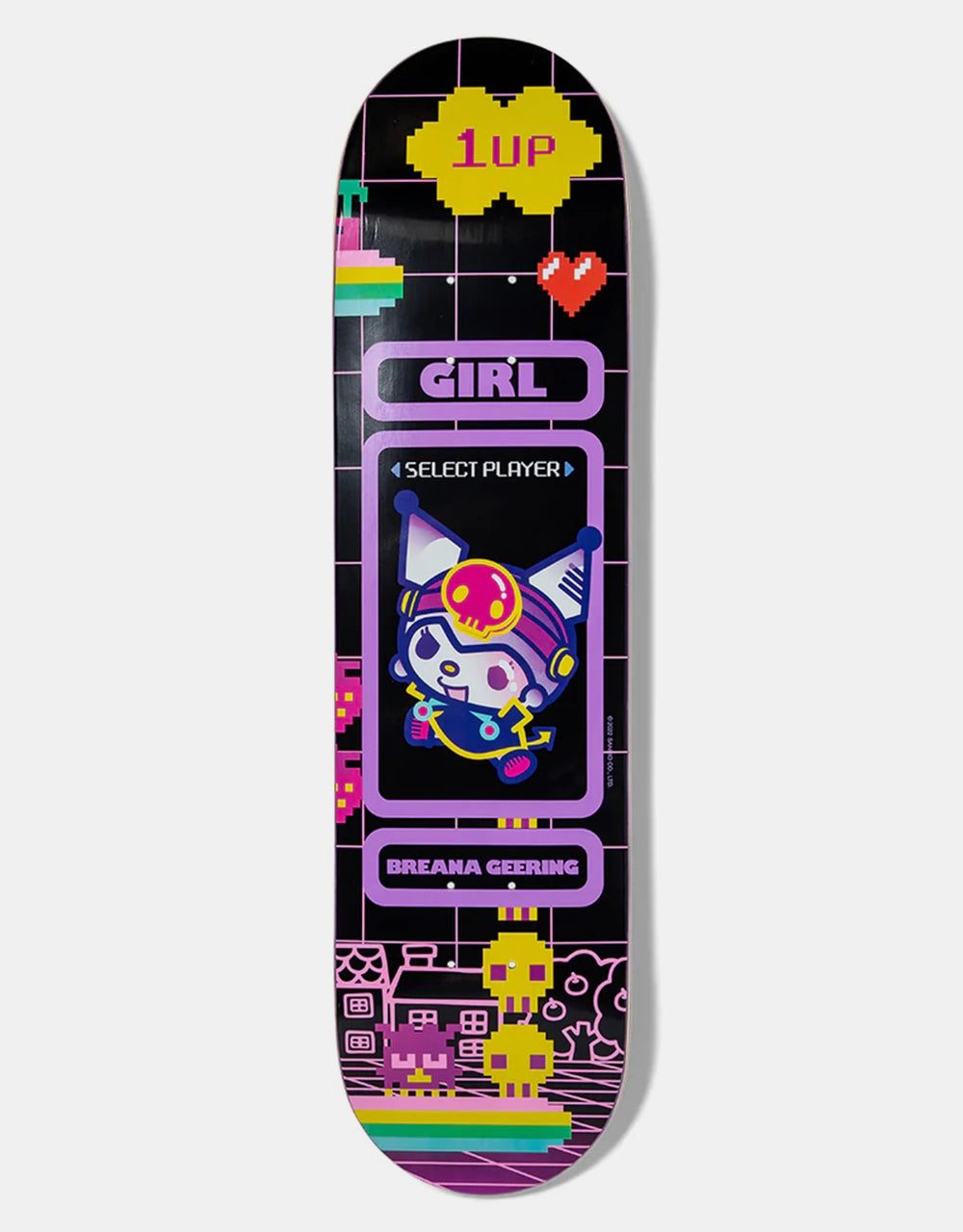 Girl x Sanrio Geering Kawaii Arcade Skateboard Deck - 8"
