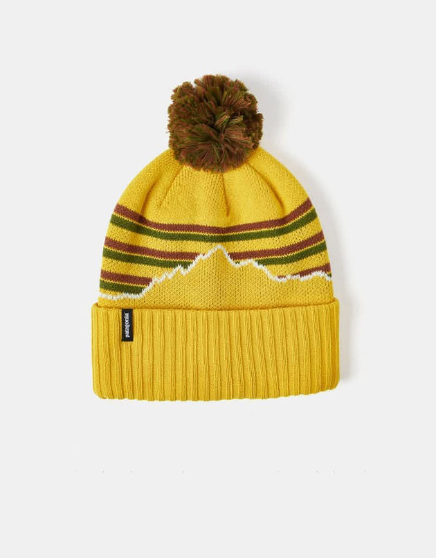 Patagonia Powder Town Beanie - Fitz Roy Stripe Knit/Cabin Gold