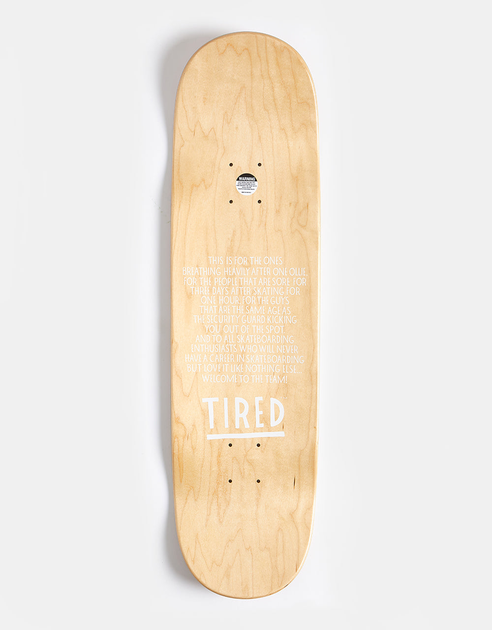 Tired Music 'REG' Skateboard Deck - 8.5"