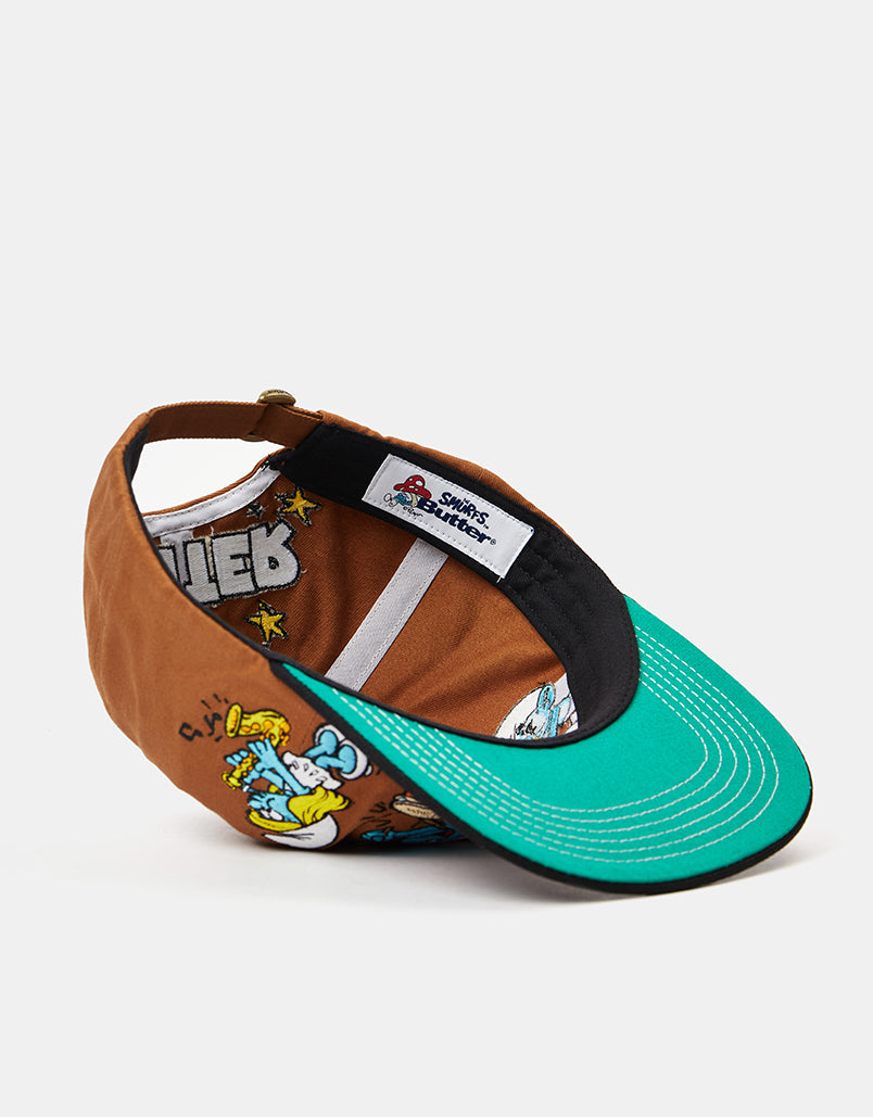 Butter Goods x The Smurfs Band 6 Panel Cap - Brown/Black