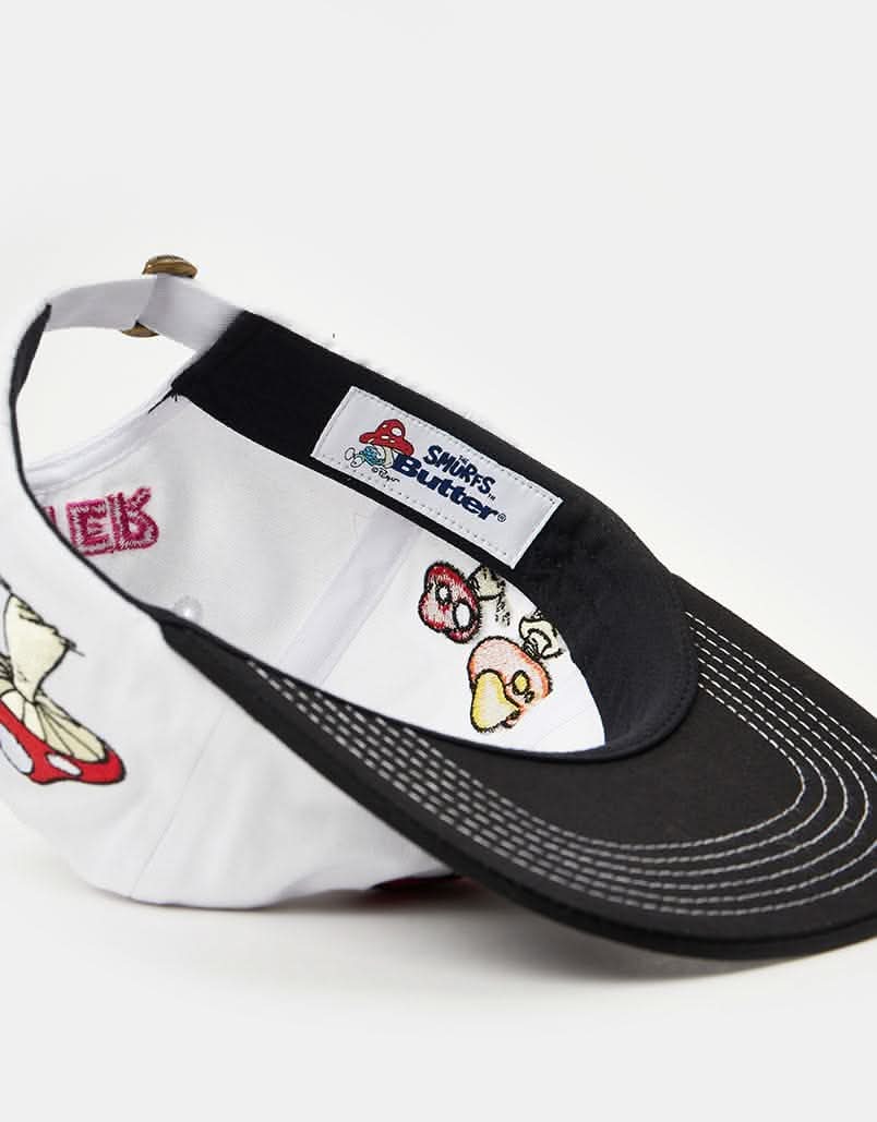 Butter Goods x The Smurfs Mushroom 6 Panel Cap - White/Black