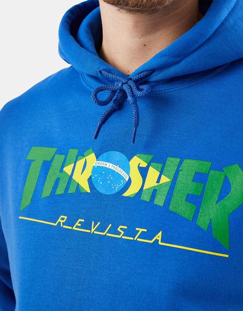 Thrasher Brazil Revista Pullover Hoodie - Royal