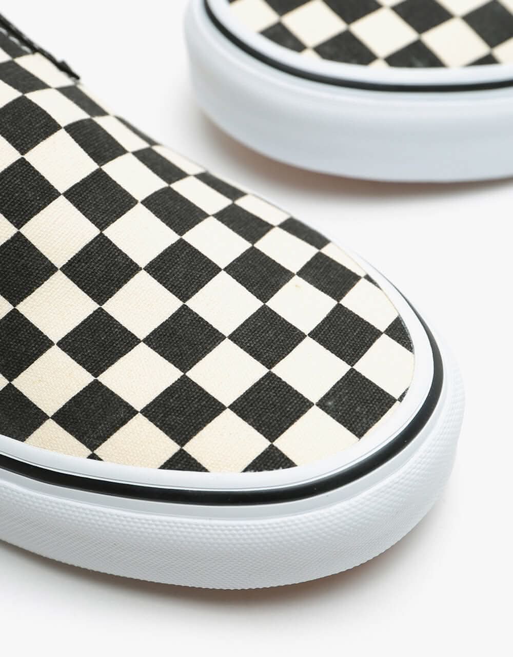 Vans Classic Slip On Skate Shoes - Black/White/Checker White