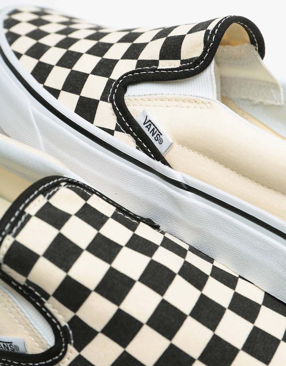 Vans Classic Slip On Skate Shoes - Black/White/Checker White
