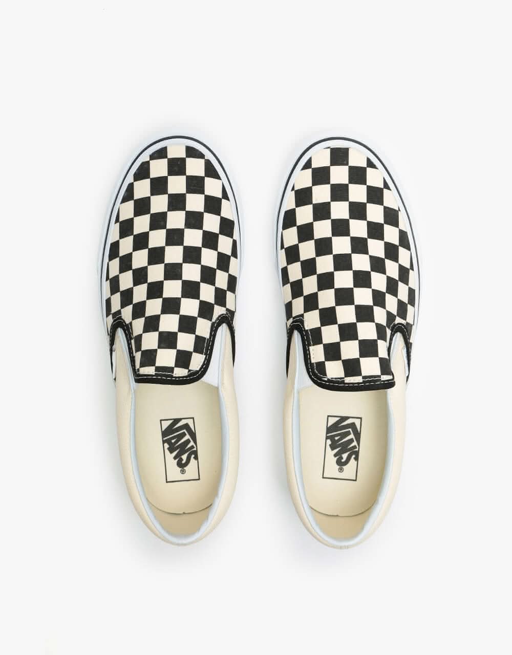 Vans Classic Slip On Skate Shoes - Black/White/Checker White