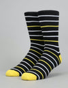 Route One Narrow Stripe Socks - Black/Yellow